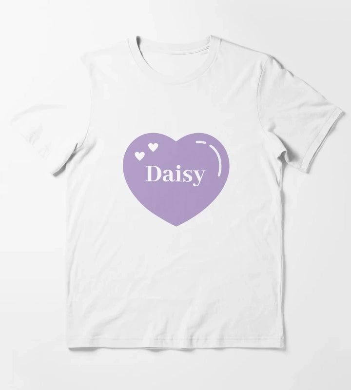 Daisy Name Girl Purple T-Shirt White