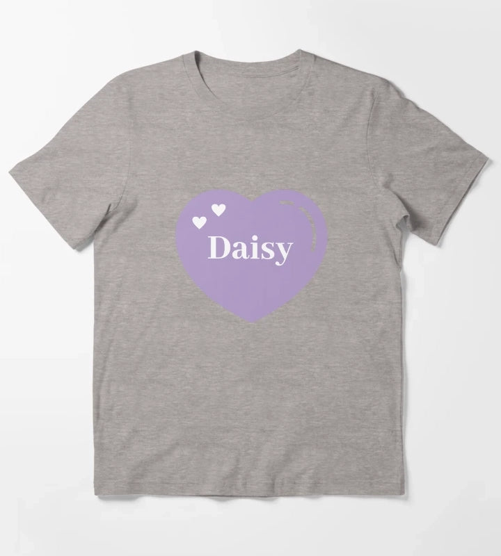 Daisy Name Girl Purple T-Shirt Heather Grey