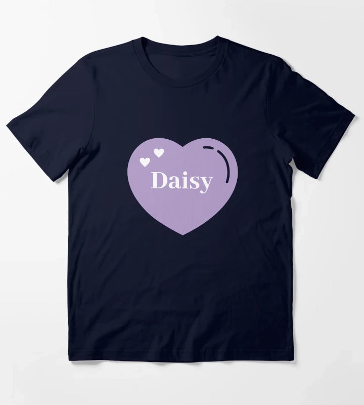 Daisy Name Girl Purple T-Shirt Navy