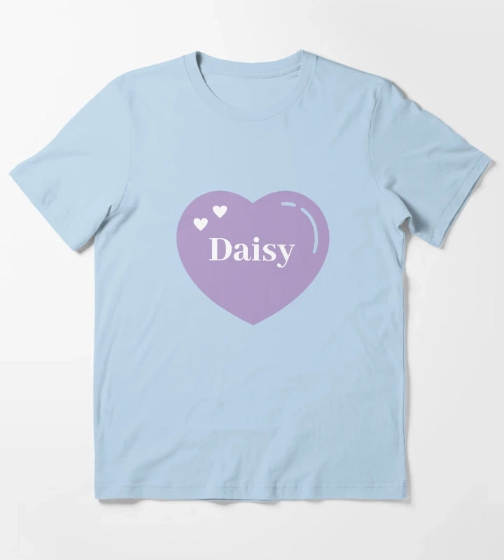 Daisy Name Girl Purple T-Shirt Sky Blue