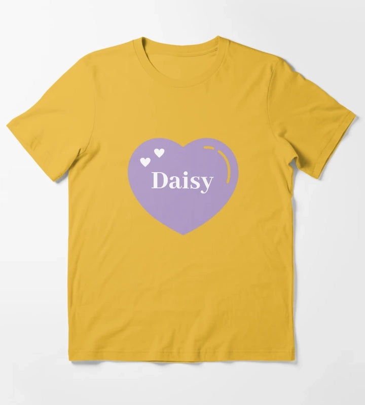 Daisy Name Girl Purple T-Shirt Yellow