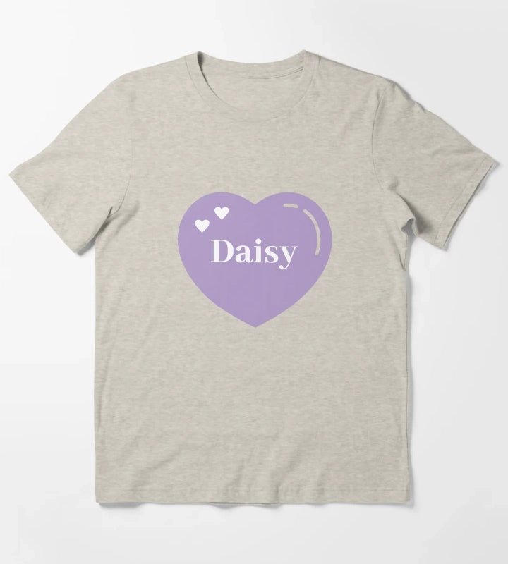 Daisy Name Girl Purple T-Shirt Cream