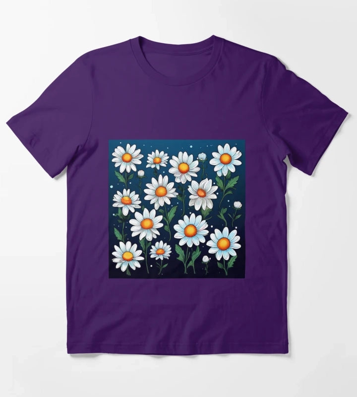 Daisy Pattern 2 T-Shirt Purple