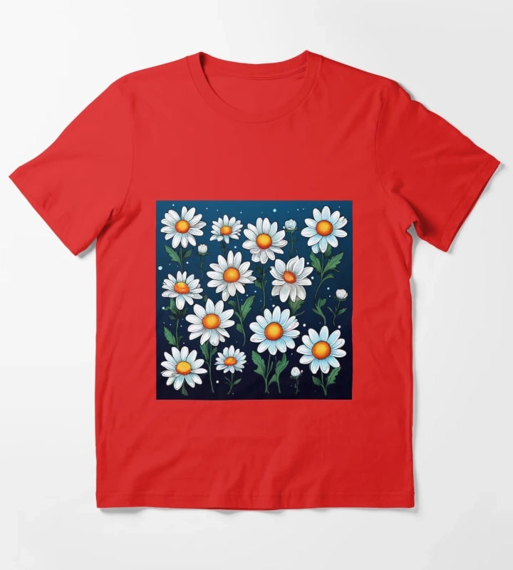 Daisy Pattern 2 T-Shirt Red