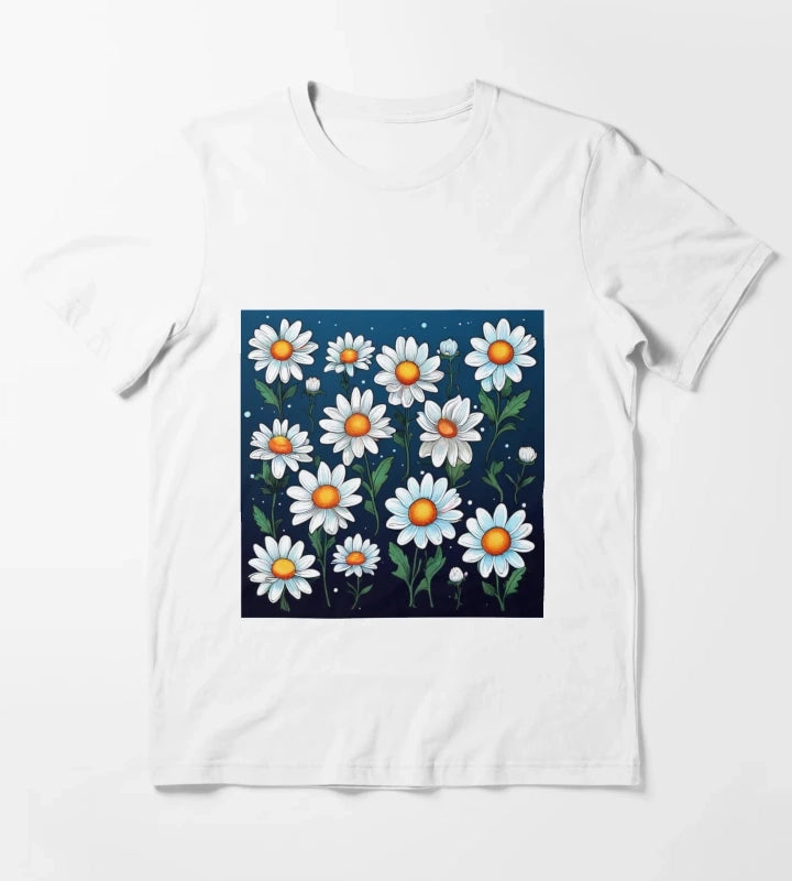 Daisy Pattern 2 T-Shirt White