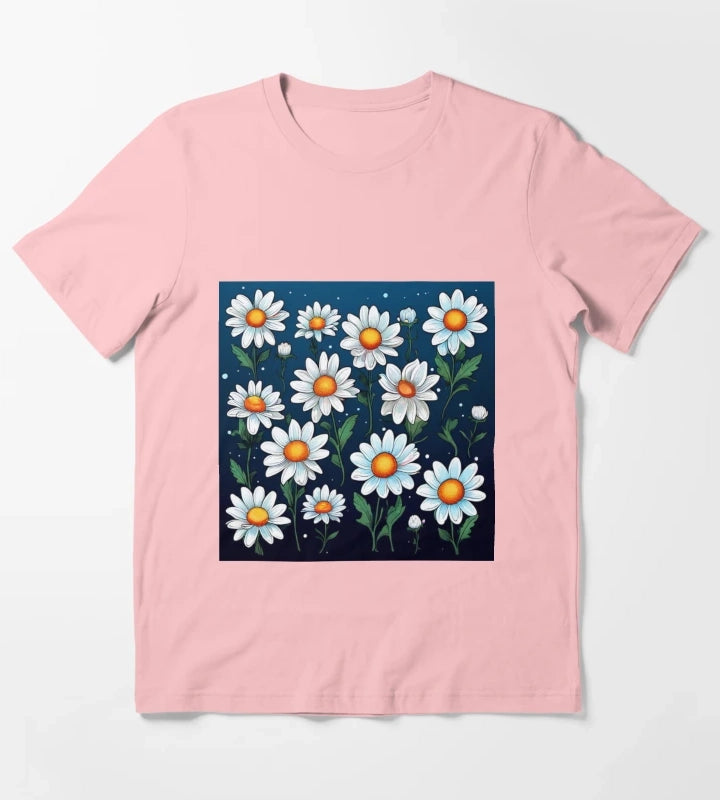 Daisy Pattern 2 T-Shirt Dark Grey