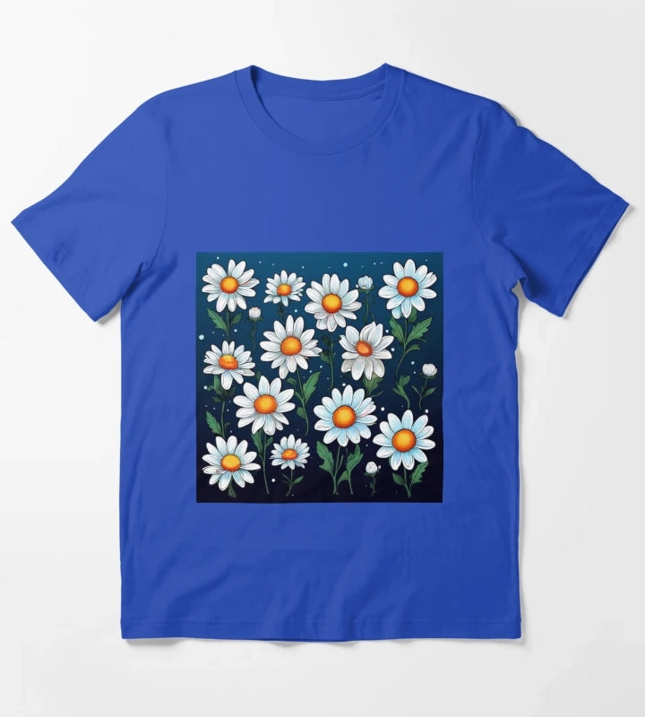 Daisy Pattern 2 T-Shirt Blue