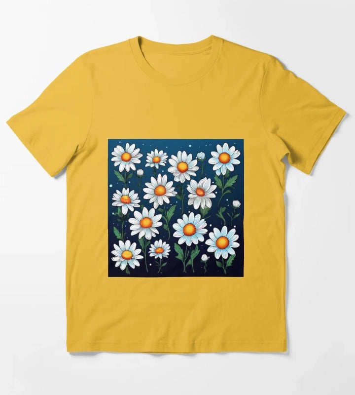 Daisy Pattern 2 T-Shirt Yellow