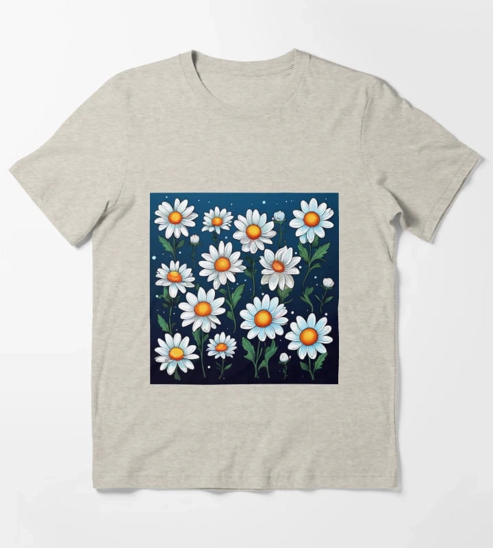 Daisy Pattern 2 T-Shirt Cream
