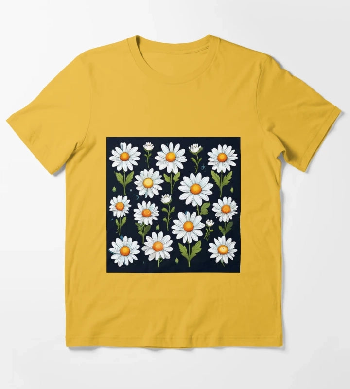 Daisy Pattern 3 T-Shirt Yellow