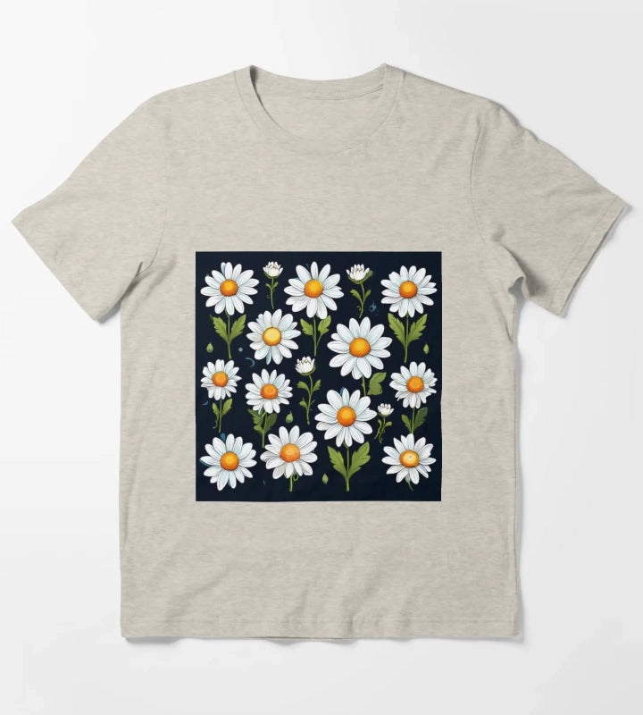 Daisy Pattern 3 T-Shirt Cream
