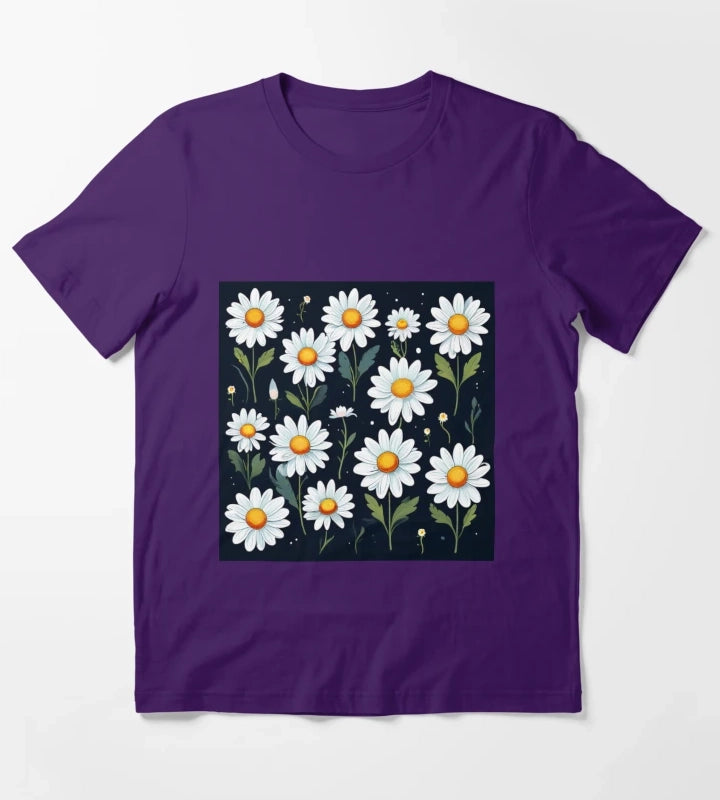 Daisy Pattern 4 T-Shirt Purple