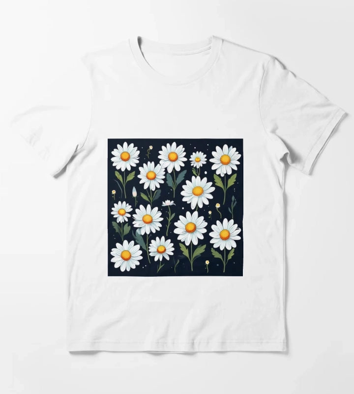 Daisy Pattern 4 T-Shirt White