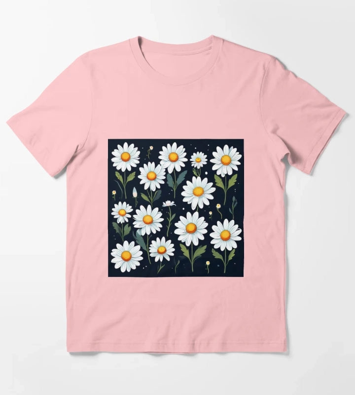 Daisy Pattern 4 T-Shirt Dark Grey