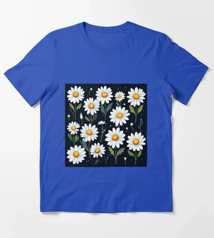 Daisy Pattern 4 T-Shirt Blue