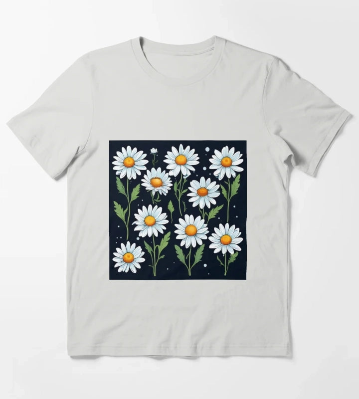 Daisy Pattern 5 T-Shirt Light Grey