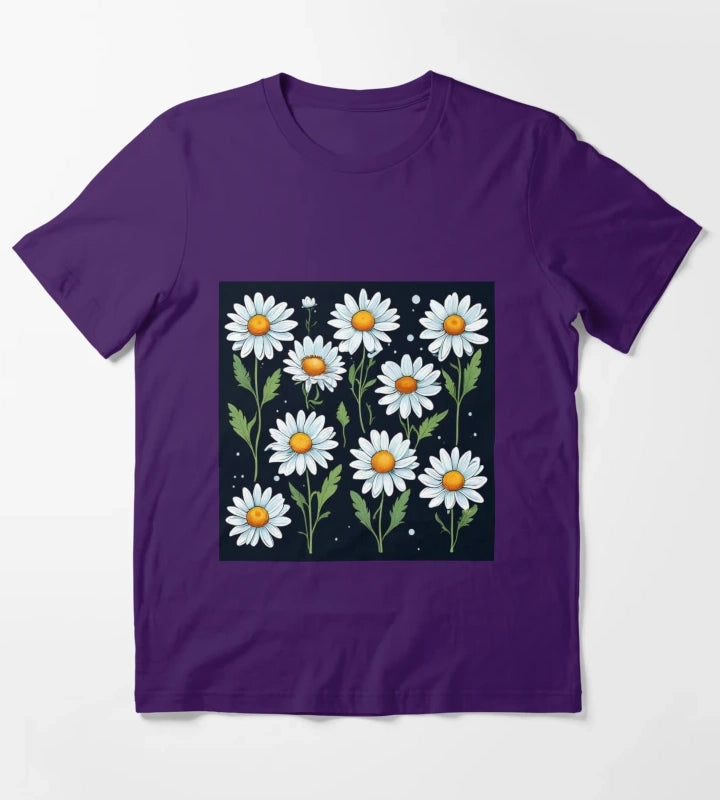 Daisy Pattern 5 T-Shirt Purple