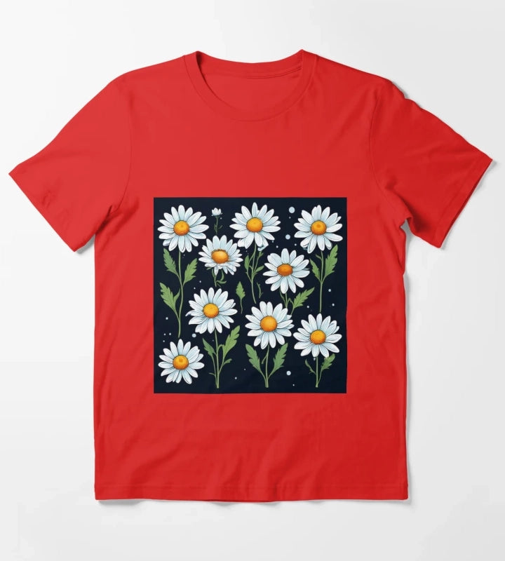 Daisy Pattern 5 T-Shirt Red