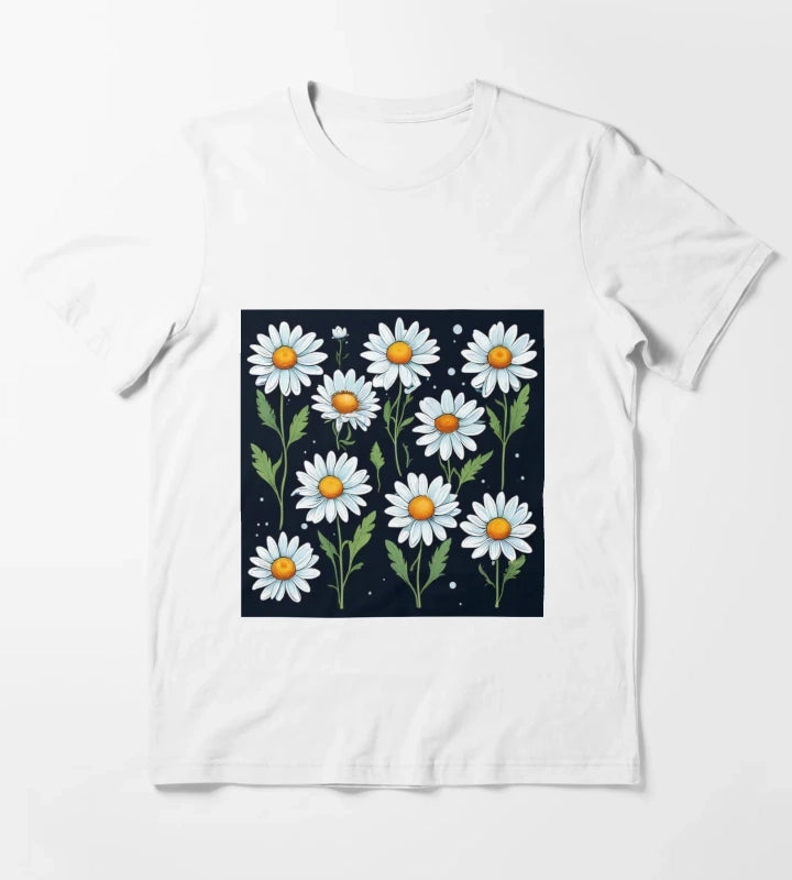 Daisy Pattern 5 T-Shirt White