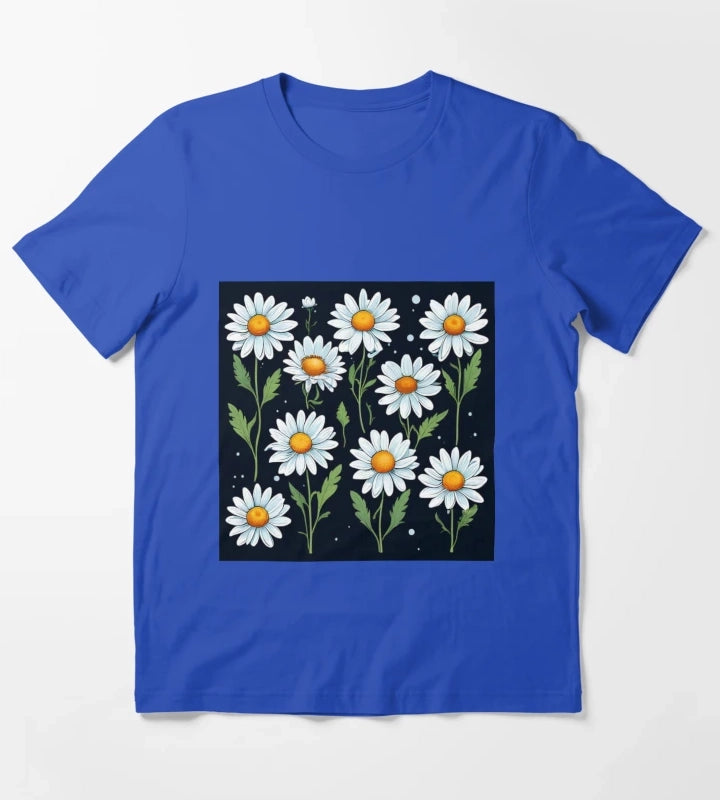 Daisy Pattern 5 T-Shirt Blue