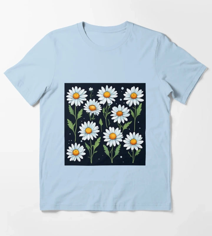 Daisy Pattern 5 T-Shirt Sky Blue