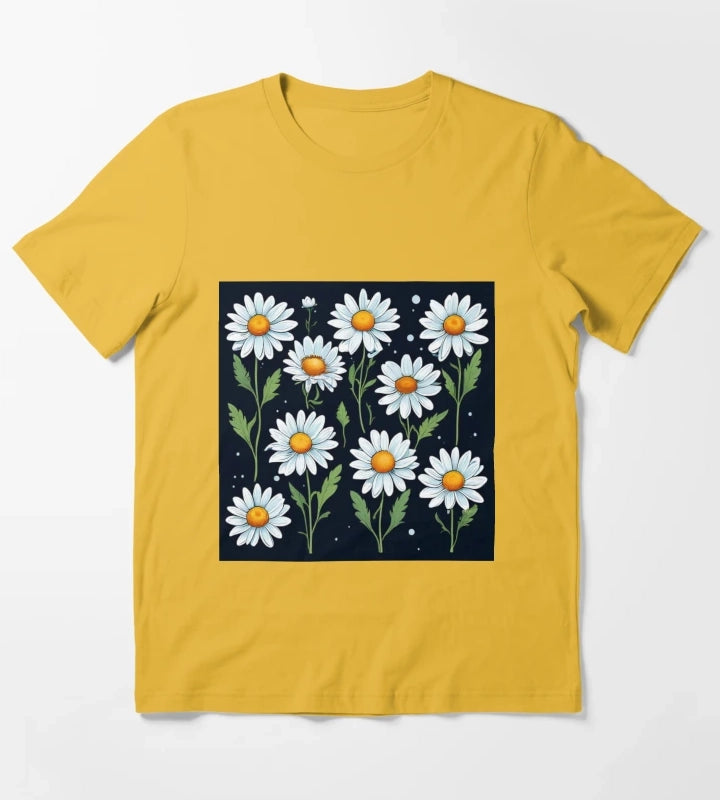 Daisy Pattern 5 T-Shirt Yellow