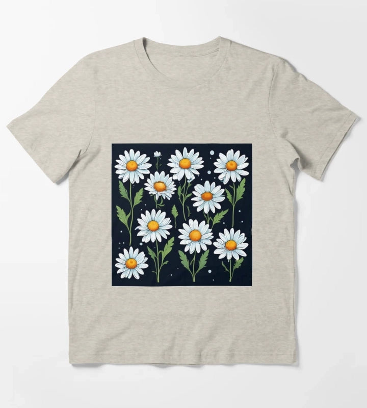 Daisy Pattern 5 T-Shirt Cream