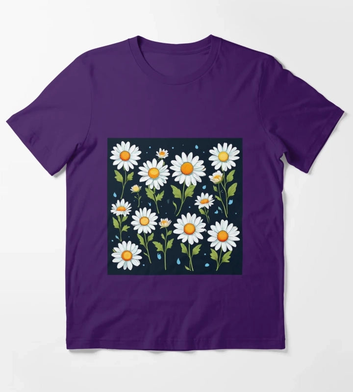 Daisy Pattern T-Shirt Purple