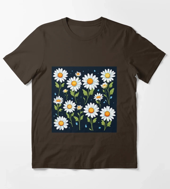 Daisy Pattern T-Shirt Brown