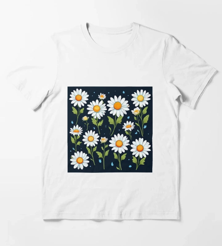 Daisy Pattern T-Shirt White