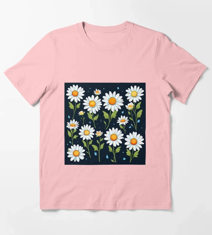 Daisy Pattern T-Shirt Dark Grey