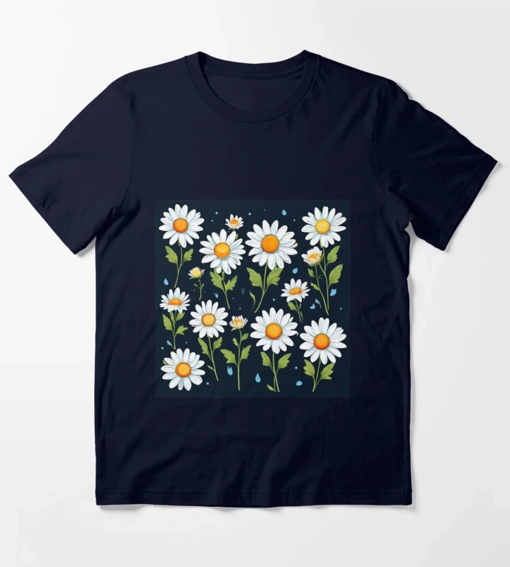 Daisy Pattern T-Shirt Navy
