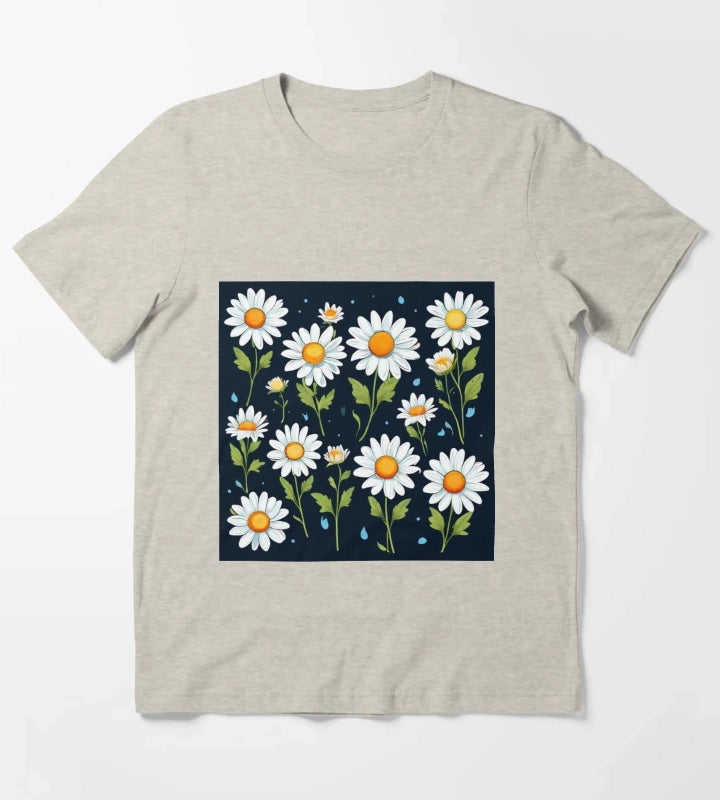 Daisy Pattern T-Shirt Cream