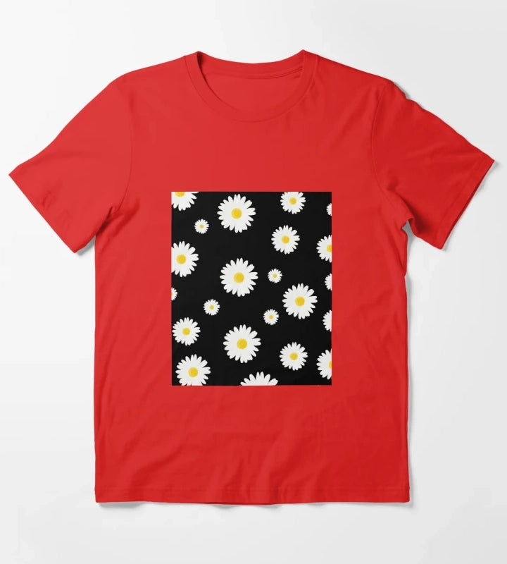 Daisy Patterns T-Shirt Red