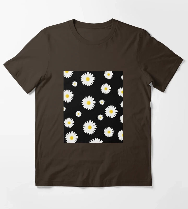 Daisy Patterns T-Shirt Brown