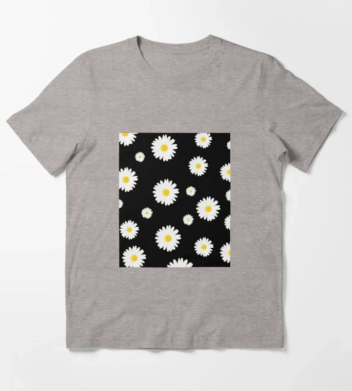 Daisy Patterns T-Shirt Heather Grey