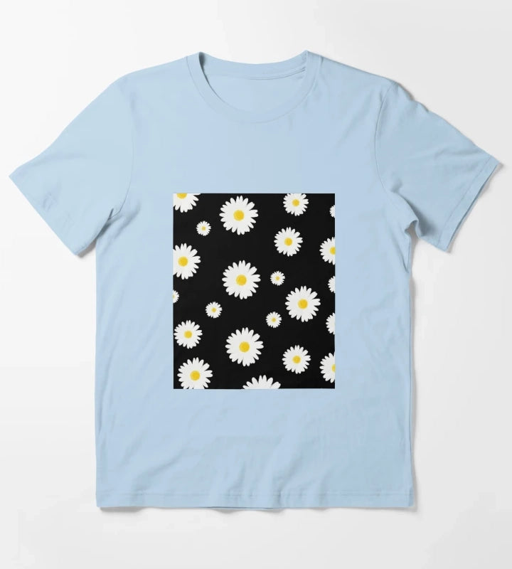 Daisy Patterns T-Shirt Sky Blue