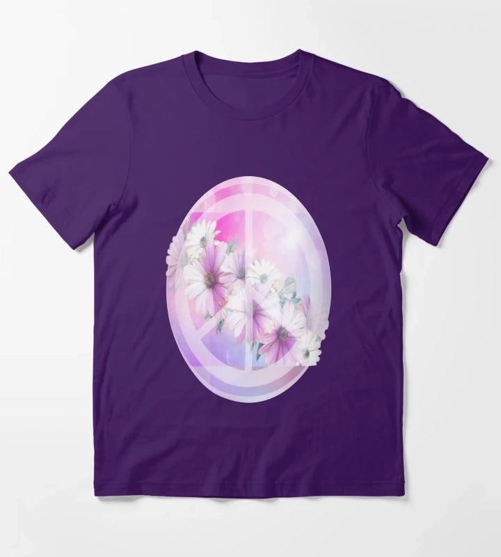 Daisy Peace Sign Flower Lover T-Shirt Purple