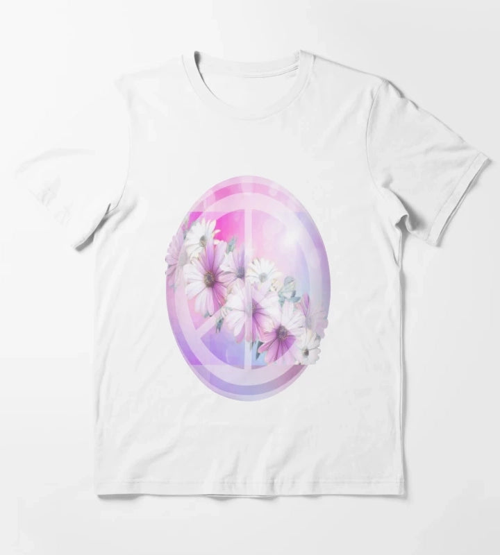 Daisy Peace Sign Flower Lover T-Shirt White