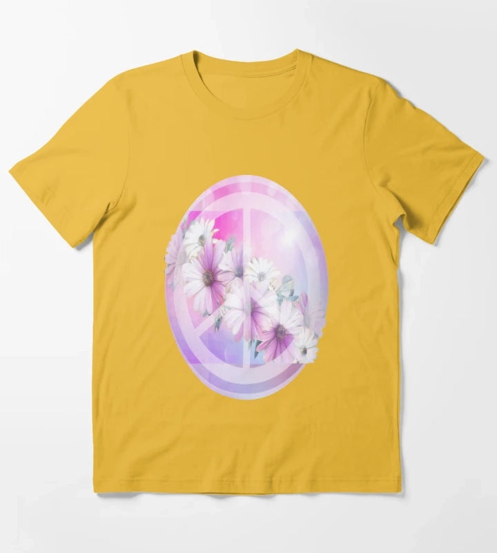 Daisy Peace Sign Flower Lover T-Shirt Yellow