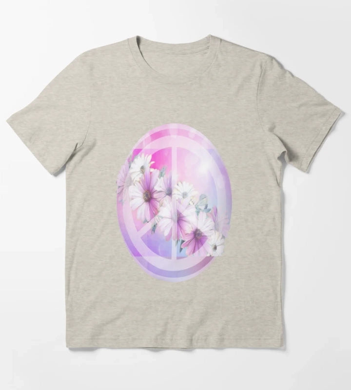 Daisy Peace Sign Flower Lover T-Shirt Cream