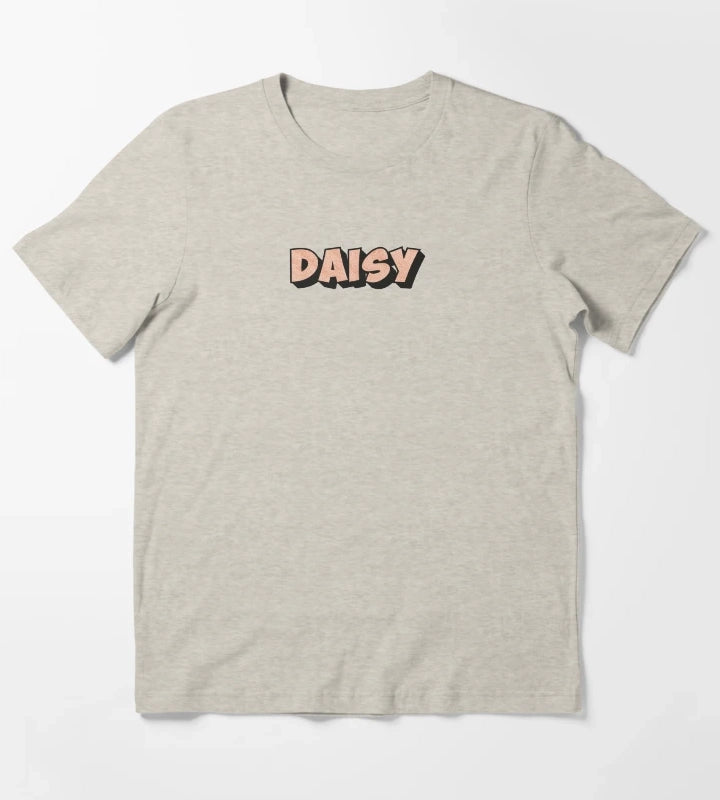 Daisy Personalized Custom Name Design for Girls Teens and Women T-Shirt Cream