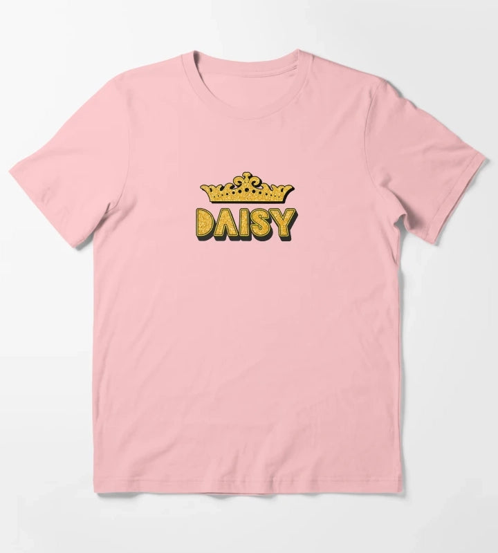 Daisy Personalized Funny Custom Name Crown Design T-Shirt Dark Grey