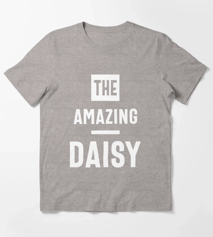 Daisy Personalized Name Birthday Gift T-Shirt Heather Grey