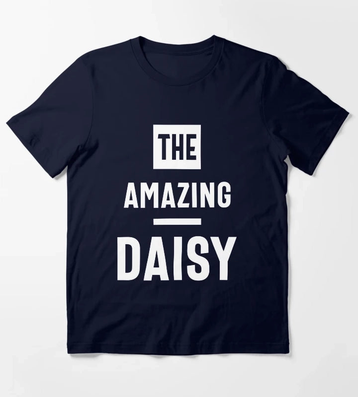 Daisy Personalized Name Birthday Gift T-Shirt Navy