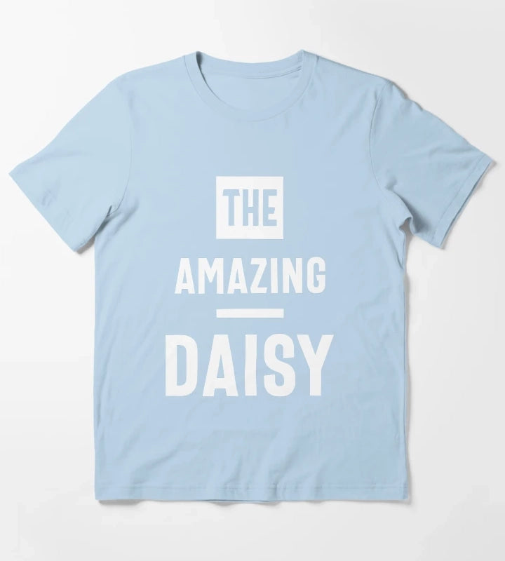 Daisy Personalized Name Birthday Gift T-Shirt Sky Blue