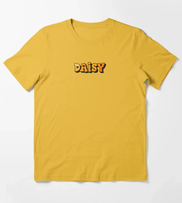 Daisy Personalized Name Custom Gift for Girls Teens T-Shirt Yellow