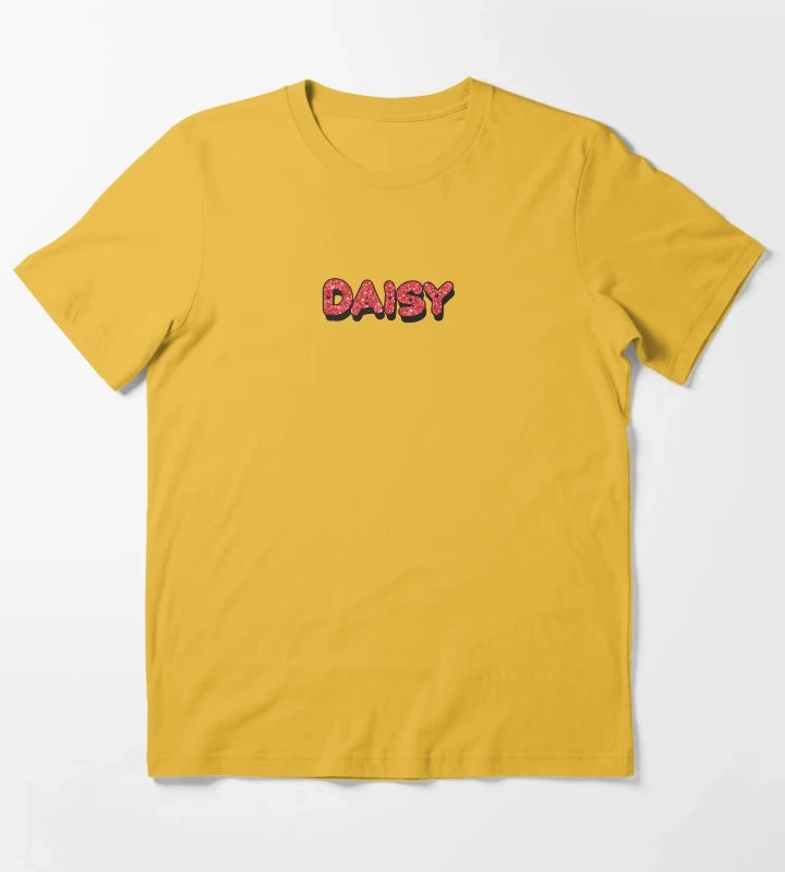 Daisy Personalized Name Funny Cool Custom Gift for Girls Teens T-Shirt Yellow