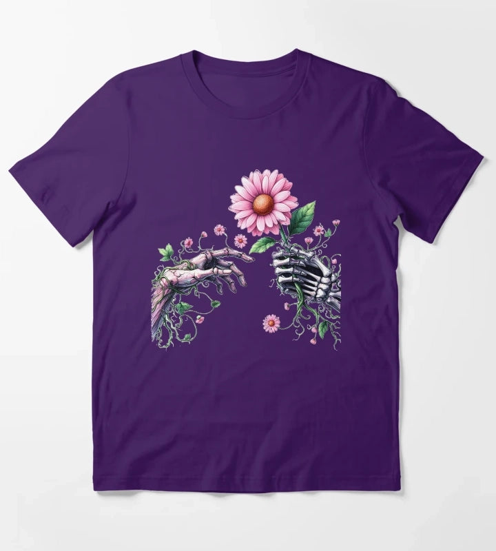 Daisy Pink Retro T-Shirt Purple