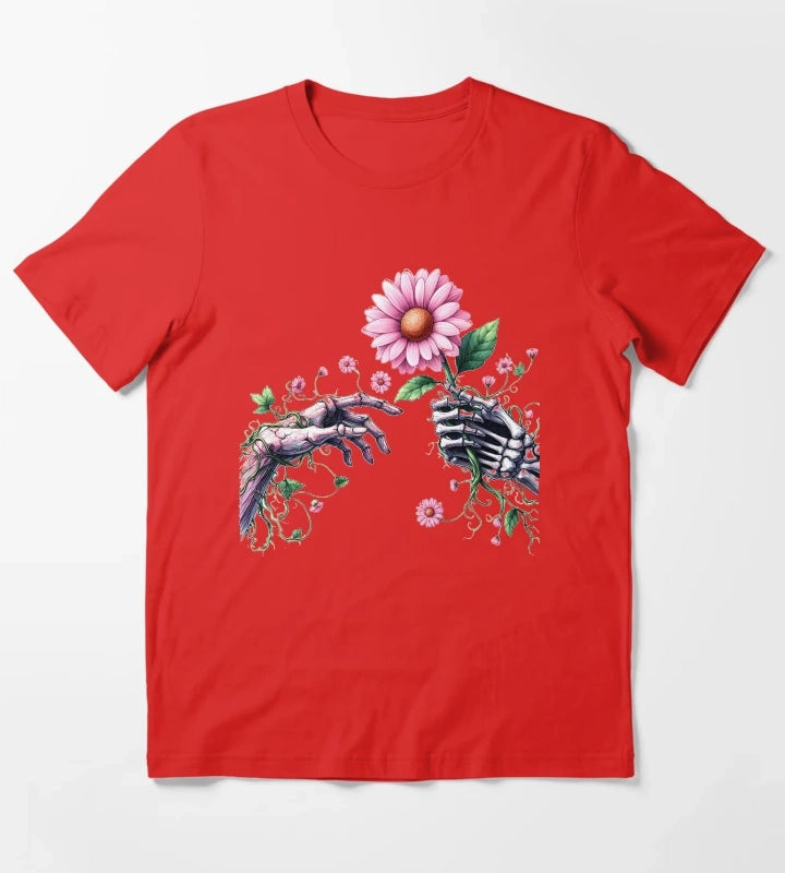 Daisy Pink Retro T-Shirt Red